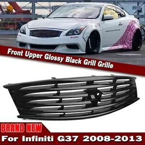 フロントグリルグリルインフィニティ G37 2 ドアクーペ 2008-2013 2011 2012 グロスブラック Front Grill Grille For Infiniti G37 2 Door Coupe 2008-2013 2011 2012 Gloss Black 【並行輸入品】
