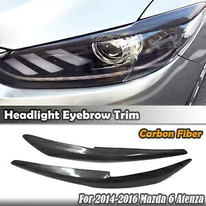 カーボンファイバー車のヘッドライト眉まぶたトリム 2014-2016 2015 マツダ 6 アテンザ Carbon Fiber Car Headlight Eyebrow Eyelid Trim For 2014-2016 2015 Mazda 6 Atenza 【並行輸入品】
