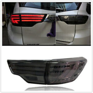 2014 2015-2018 トヨタ ハイランダー用ブラック LED リアライトアセンブリテールランプ Black LED Rear Lights Assembly Tail Lamps For 2014 2015-2018 Toyota Highlander 【並行輸入品】