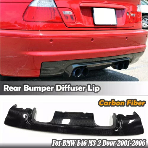 CSL スタイルカーボンファイバーブラックリアバンパーディフューザー BMW E46 M3 2 ドア 2001-06 CSL Style Carbon Fiber Black Rear Bumper Diffuser For BMW E46 M3 2 Door 2001-06 【並行輸入品】