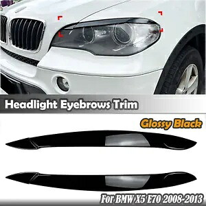 フロントヘッドライト眉毛ライトまぶたトリムブラック BMW X5 E70 2008-2013 2011 Front Headlight Eyebrows Light Eyelids Trim Black For BMW X5 E70 2008-2013 2011 【並行輸入品】