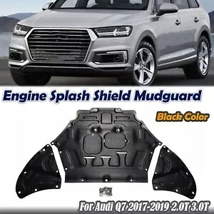 アウディ Q7 2017-2019 2018 2.0T 3.0T ブラックエンジンガードシールドマッドフラップフェンダー For Audi Q7 2017-2019 2018 2.0T 3.0T Black Engine Guard Shield Mud Flap Fender 【並行輸入品】