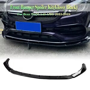 ベンツ W176 A200 A250 A45 AMG 2015-2018 車のフロントバンパースポイラーリップキット黒 For Benz W176 A200 A250 A45 AMG 2015-2018 Car Front Bumper Spoiler Lip Kit Black 【並行輸入品】
