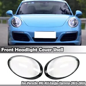 2X フロントヘッドライトレンズカバーシェルポルシェ 991 911 タルガカレラ 2013-2018 2X Front Headlight Lens Cover Shell For Porsche 991 911 Targa Carrera 2013-2018 【並行輸入品】