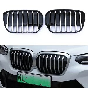 BMW IX3 22-23 フロントバンパーフード腎臓グリルグリルカバーシルバーラインスタイル For BMW IX3 22-23 Front Bumper Hood Kidney Grille Grill Cover Silver Line Style 【並行輸入品】