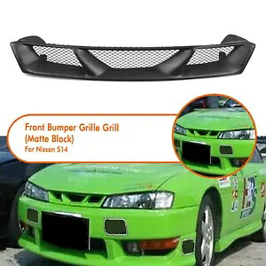 車のフロントバンパーグリルグリルカバー日産 S14 シルビア 1995-1998 マットブラック Car Front Bumper Grille Grill Cover For Nissan S14 Silvia 1995-1998 Matte Black 【並行輸入品】