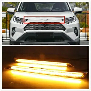 LED デイタイムランニングライト トヨタ RAV4 2019-23 DRL イエロー ターンシグナルランプ US LED Daytime Running Light For Toyota RAV4 2019-23 DRL Yellow Turn signal Lamp US 【並行輸入品】