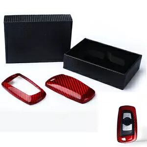 カーボンファイバーリモートキーケースシェルカバートリムレッド BMW 1 3 5 6 7 シリーズ X3 X5 Carbon Fiber Remote Key Case Shell Cover Trim Red For BMW 1 3 5 6 7 Series X3 X5 【並行輸入品】