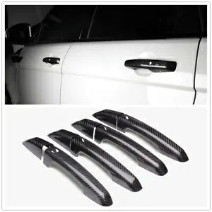ランドレンジローバーイヴォーク用スマートキー穴付きドライカーボンドアハンドルカバートリム Dry Carbon Door Handle Cover Trim W/ Smart Key Hole For land Range Rover Evoque 【並行輸入品】