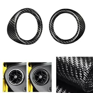 カーボンファイバーサイドエアベントアウトレットフレームトリム 16-23 2018 シボレーカマロ BLK Carbon Fiber Side Air Vent Outlet Frame Trim For 16-23 2018 Chevrolet Camaro BLK 【並行輸入品】