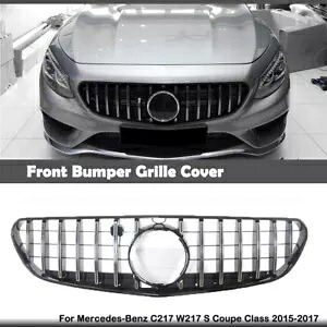 2015-17 2016 ベンツ C217 W217 S クーペクラス GT フロントバンパーグリルグリルカバー For 2015-17 2016 Benz C217 W217 S coupe Class GT Front Bumper Grille Grill Cover 【並行輸入品】