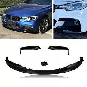 BMW 3 シリーズ F30 12-18 2014 M スポーツフロントバンパースポイラー + サイドベントまぶた 4x For BMW 3 Series F30 12-18 2014 M Sport Front Bumper Spoiler+Side Vent Eyelid 4x 【並行輸入品】