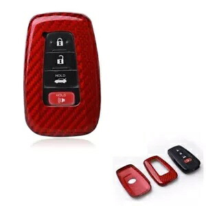 トヨタ C-HR CHR 2016-2019 2017 スマートキーケースカバー TOD カーボンファイバーレッド 2x For Toyota C-HR CHR 2016-2019 2017 Smart Key Case Cover TOD Carbon Fiber Red 2x 【並行輸入品】