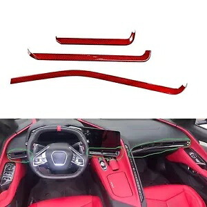 車のインナーセンターコンソールダッシュボードストリップトリムコルベット C8 Z51 2020-2023 レッド Car Inner Center Console Dashboard Strip Trim For Corvette C8 Z51 2020-2023 Red 【並行輸入品】