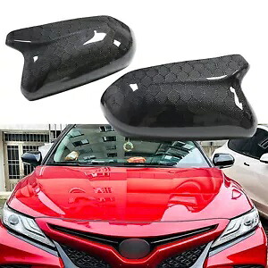 カーボンファイバーバックミラーカバートヨタカムリ 2018-2024 2020 ホーンスタイル 2x Carbon Fiber Rearview Mirror Cover For Toyota Camry 2018-2024 2020 Horn Style 2x 【並行輸入品】