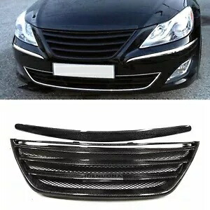 カーボンファイバーフロントグリルグリルヒュンダイジェネシス 2009.6-2014 2013 セダンスポーツ Carbon Fiber Front Grille Grill For Hyundai Genesis 2009.6-2014 2013 Sedan Sport 【並行輸入品】