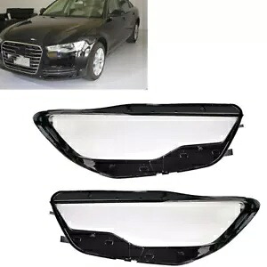 2x フロントヘッドライトヘッドランプレンズカバーアウディ A6L C7 2013-15 クリアシェル L & R 2x Front Headlight Headlamp Lens Cover For Audi A6L C7 2013-15 Clear Shell L & R 【並行輸入品】