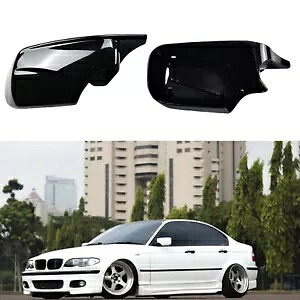 バックミラーサイドミラーカバーキャップ BMW 3 シリーズ E46 4ドア 1998-2005 2004 ブラック Rearview Side Mirror Cover Cap For BMW 3 Series E46 4Door 1998-2005 2004 Black 【並行輸入品】