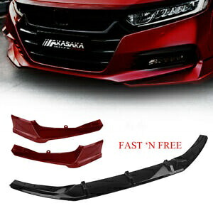 5X フロントバンパースポイラーレッドサラウンドモールディングカバートリムホンダアコード 2018-19 5X Front Bumper Spoiler Red Surround Molding Cover Trim For Honda Accord 2018-19 【並行輸入品】