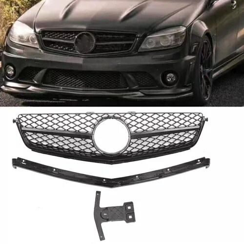 フロントグリルグリル C63 AMG 2008 2009 2010 2011 M ベンツ W204 C クラスブラック DN Front Grille Grill For C63 AMG 2008 2009 2010 2011 M-Benz W204 C-Class Black DN 【並行輸入品】