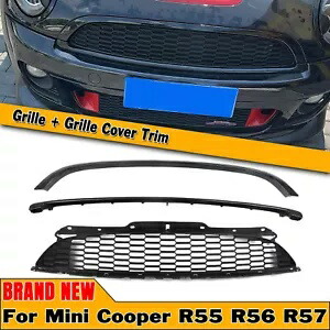 ミニクーパー S JCW R55 R56 R57 R58 R59 2007-2015 車のフロントグリル W/フレーム 3x For Mini Cooper S JCW R55 R56 R57 R58 R59 2007-2015 Car Front Grille W/ Frame 3x 【並行輸入品】