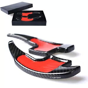 2x ブラック カーボンファイバー ステアリング ホイール シフト パドル エクステンション マスタング 2015+ 米国用 2x Black Carbon Fiber Steering Wheel Shift Paddle Extension For Mustang 2015+ US 【並行輸入品】
