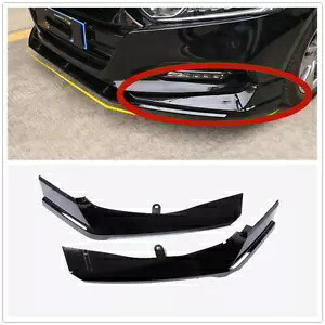 ホンダ アコード 2018 2019 フロントバンパー両側リップ成形トリムブラックペア For Honda Accord 2018 2019 Front Bumper Both Side Lip Molding Trims Black Pair 【並行輸入品】