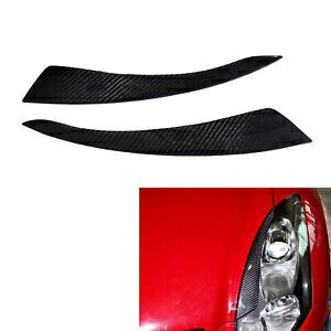 カーボンファイバーヘッドライト眉毛トリムインフィニティ G35 クーペ 2003-2006 2 ドア新 Carbon Fiber Headlight Eyebrows Trim For Infiniti G35 Coupe 2003-2006 2-Door New 【並行輸入品】