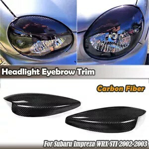カーボンファイバーヘッドライト眉毛カバーキット 2002 2003 スバルインプレッサ WRX STI 2x Carbon Fiber Headlight Eyebrow Cover kit For 2002 2003 Subaru Impreza WRX STI 2x 【並行輸入品】