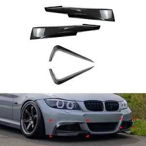 BMW E90 E91 LCI M-Tech 2009-2012 フロントバンパーサイドベントトリム + 蓋スポイラーキット For BMW E90 E91 LCI M-Tech 2009-2012 Front Bumper Side Vent Trim+Lid Spoiler Kit 【並行輸入品】