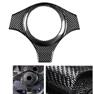 三菱 EVO 7 8 9 th アドオン用ブラックカーボンファイバーステアリングホイールカバートリム Black Carbon Fiber Steering Wheel Cover Trim For Mitsubishi EVO 7 8 9 th Add On 【並行輸入品】