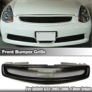 フロントバンパーアッパーグリルカバー インフィニティ G35 2005-2006 4 ドアセダン マット 1x Front Bumper Upper Grille Cover For Infiniti G35 2005-2006 4 Door Sedan Matte 1x 【並行輸入品】