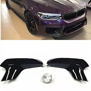 車のフロントバンパーサイドスポイラースプリッターカバーキット 2018-2022 BMW F90 M5 ブラック Car Front Bumper Side Spoiler Splitter Cover Kit For 2018-2022 BMW F90 M5 Black 【並行輸入品】