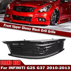 フロントグリルグリルカバー インフィニティ G25 2011-2012 G37 2010-2013 4ドア ブラック 1X Front Grill Grille Cover For Infiniti G25 2011-2012 G37 2010-2013 4Door Black 1X 【並行輸入品】