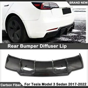 カーボンファイバーリアバンパーディフューザーリップカバーキットテスラモデル 3 セダン 2017-23 Carbon Fiber Rear Bumper Diffuser Lip Cover Kit For Tesla Model 3 Sedan 2017-23 【並行輸入品】