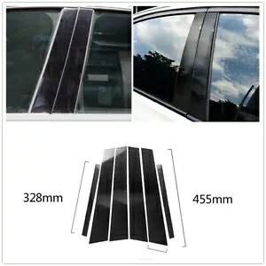 6x カーボンファイバー外装ウィンドウ B ピラーパネルカバートリム BMW E46 1998-2005 6x Carbon Fiber Exterior Window B pillars Panel Cover Trim For BMW E46 1998-2005 【並行輸入品】