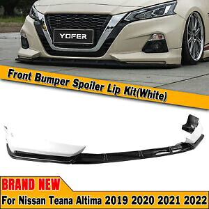 日産ティアナ アルティマ 2019-2022 フロントバンパースポイラースプリッターボディキットホワイト For Nissan Teana Altima 2019-2022 Front Bumper Spoiler Splitter Body Kit White 【並行輸入品】