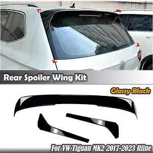 VW ティグアン MK2 2017-23 Rline リアトランクルーフスプリッター + サイドウィンドウスポイラー BLK For VW Tiguan MK2 2017-23 Rline Rear Trunk Roof Splitter+Side Window Spoiler BLK 【並行輸入品】