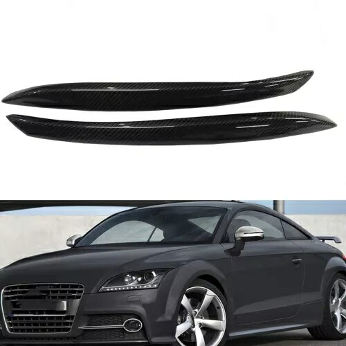 カーボンファイバーフロントヘッドライト眉まぶたトリムアウディ TT 8J 2007-2014 2009 Carbon Fiber Front Headlight Eyebrows Eyelids Trim For AUDI TT 8J 2007-2014 2009 【並行輸入品】