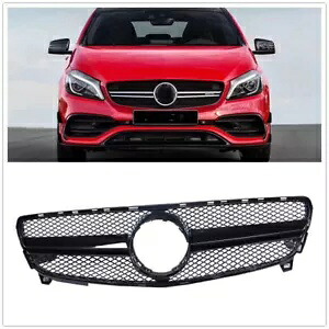フロントバンパーグリルグリルカバー 2016 2017 2018 W176 A200 250 A45 スタイルブラック Front Bumper Grill Grille Cover For 2016 2017 2018 W176 A200 250 A45 Style Black 【並行輸入品】