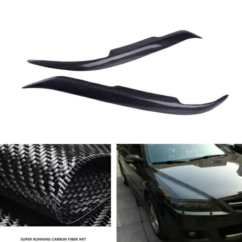 カーボンファイバーヘッドライト眉毛まぶたカバートリム 2003-2013 2008 マツダ 6 BLK Carbon Fiber Headlight Eyebrow Eyelid Cover Trim For 2003-2013 2008 Mazda 6 BLK 【並行輸入品】 35,035円