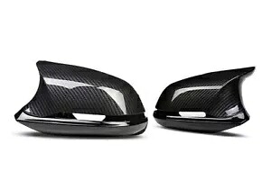 Bmw F20 F22 F30 X1 車のサイドバックミラーカバーキャップトリムカーボンファイバールック For BMW F20 F22 F30 X1 Car Side Rearview Mirror Cover Cap Trim Carbon Fiber Look 【並行輸入品】