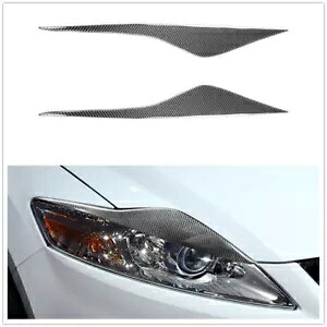 カーボンファイバーフロントヘッドライト眉まぶたカバートリムモンデオ MK4 2007-2013 Carbon Fiber Front Headlight Eyebrow Eyelid Cover Trim For Mondeo MK4 2007-2013 【並行輸入品】