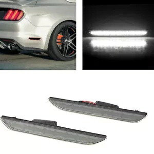 2x リアスモークホワイト LED バンパーサイドマーカーライト 15-2023 2017 フォード マスタング用 2x Rear Smoked-White LED Bumper Side Marker Light For 15-2023 2017 Ford Mustang 【並行輸入品】