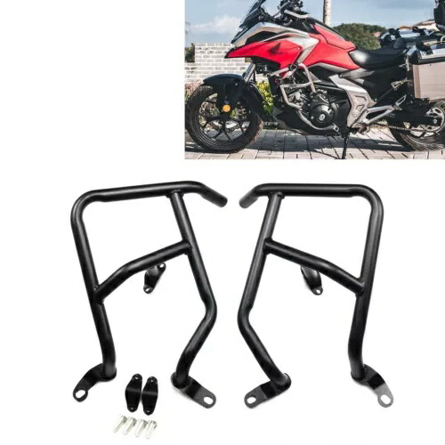 オートバイエンジンガードクラッシュバープロテクターホンダ NC750X 2021-23 ブラックスチール Motorcycle Engine Guard Crash Bar Protector For Honda NC750X 2021-23 Black Steel 【並行輸入品】