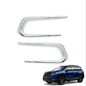 シルバー車のフロントフォグライトランプカバートリムホンダパスポート 2019 2020 クローム Silver Car Front Fog Light Lamp Cover Trim For Honda Passport 2019 2020 Chrome 【並行輸入品】