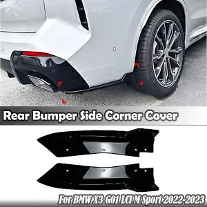 車のリアバンパーサイドコーナースプリッタートリム BMW X3 G01 LCI M スポーツ 22-23 ブラック Car Rear Bumper Side Corner Splitter Trim For BMW X3 G01 LCI M Sport 22-23 Black 【並行輸入品】