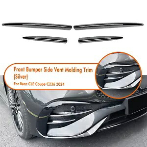 車のフロントバンパーサイドベントフィントリムベンツ GLE クラスクーペ C236 2024 シルバー 4x Car Front Bumper Side Vent Fin Trim For Benz GLE Class Coupe C236 2024 Silver 4x 【並行輸入品】