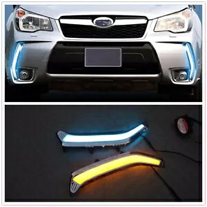 LED デイタイムランニングライト DRL トリコロールターンシグナルスバルフォレスター 13-2018 LED Daytime Running Lights DRL Tricolor Turn Signal For Subaru Forester 13-2018 【並行輸入品】