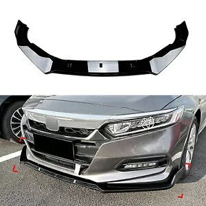 フロントバンパースポイラースプリッターリップホンダアコード 10th 2018-2021 2020 ブラック 3x Front Bumper Spoiler Splitter Lip For Honda Accord 10th 2018-2021 2020 Black 3x 【並行輸入品】
